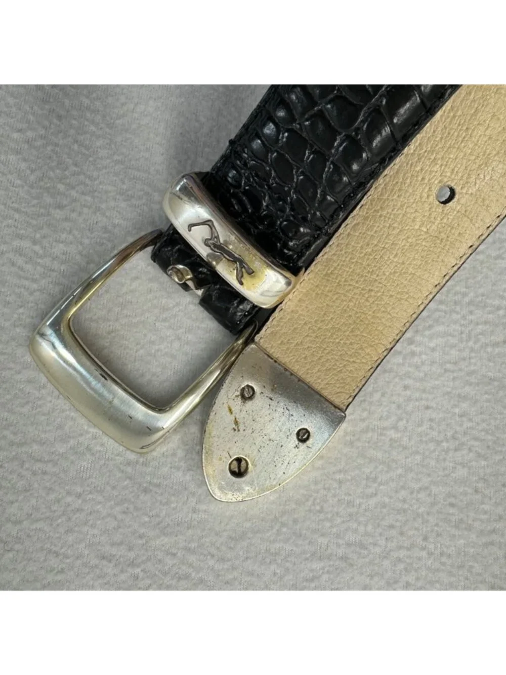 Silpada Designs Embossed Italian Leather Belt Size 38 Silver Tone Buckle Golf